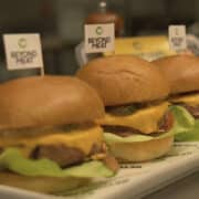 Beyond Meat 4.0 Burgers with vegan cheese.