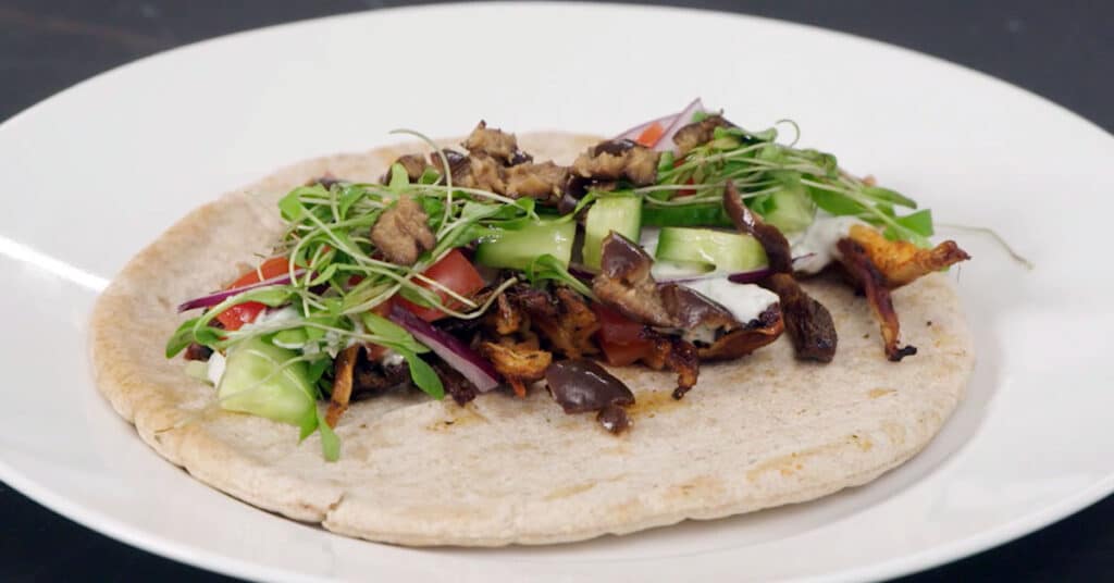 plant-based mushroom souvlaki