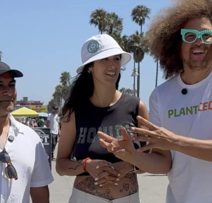 Redfoo, Jazzy and PLANT CEO on Venice Beach.