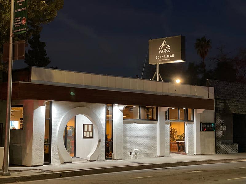 Donna jean Sherman Oaks vegan food restaurant exterior featured on Diners, Drive-ins, and Dives.