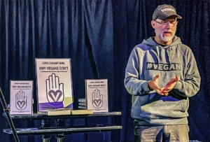 Jordi Casamitjana launching his book Why Vegans Don't in London