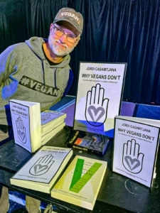 Jordi Casamitjana with his three books