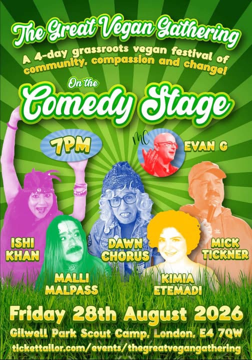 Comedy line-up for The Great Vegan Gathering