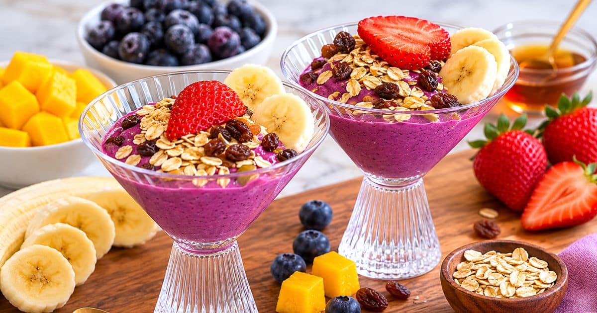 Frozen Mango Blueberry Sundae Bowl