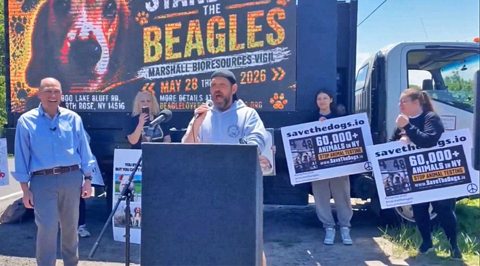 Speeches at NYC rally against dog testing