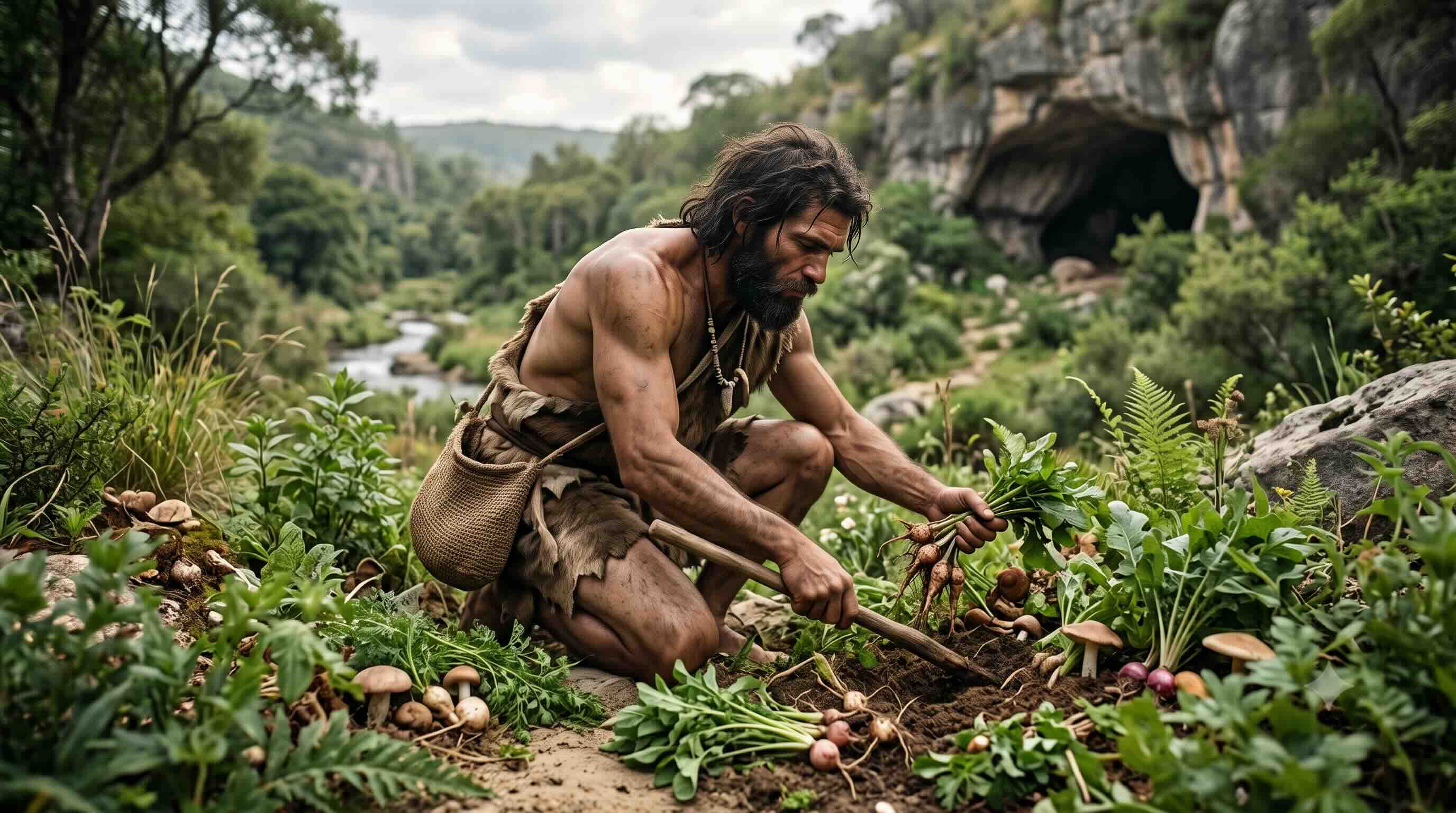 Caveman eating